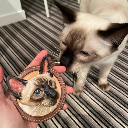 Carved Leather Tag for cat