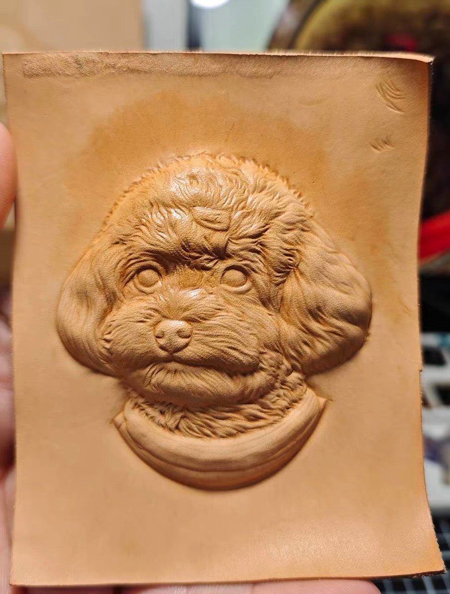 custom pet portrait leather keychain