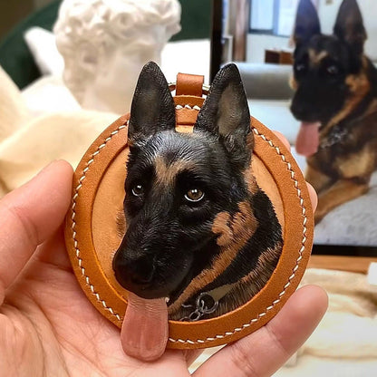 Carved Leather Tag for dog
