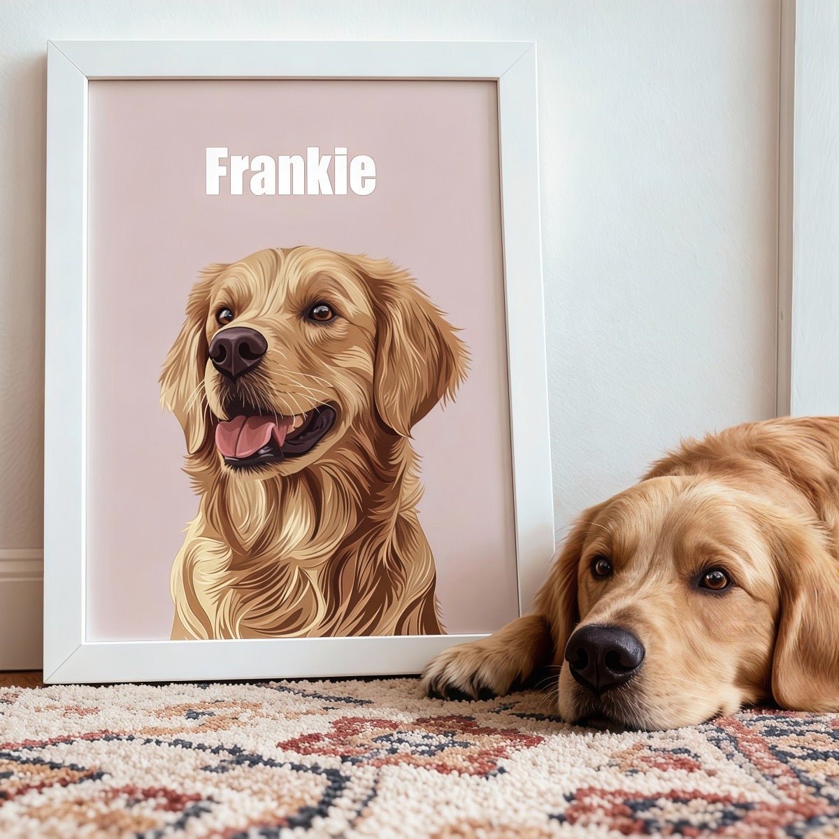 custom minimalist pet portrait simple line style