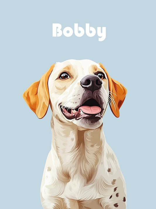 simple line custom dog portrait