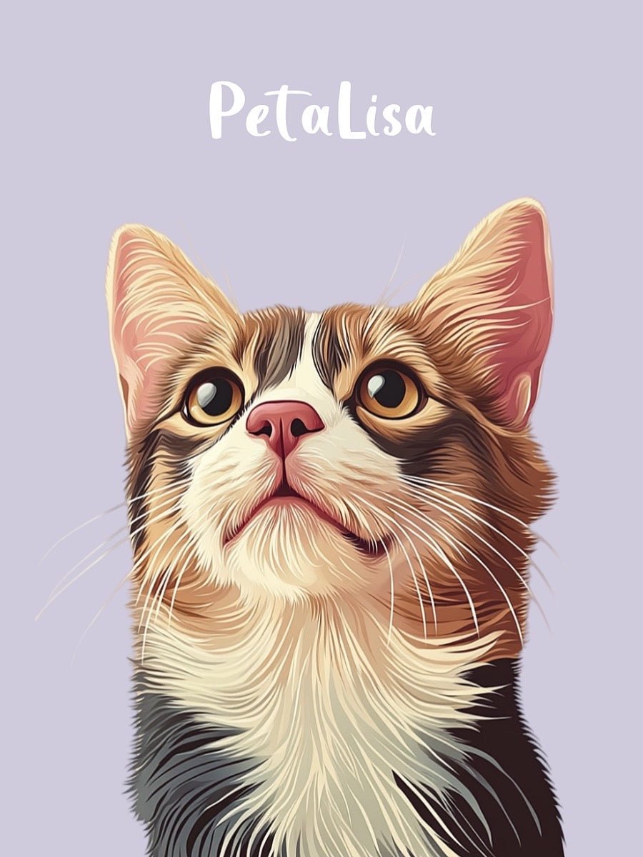 minimalist cat portrait artwork
