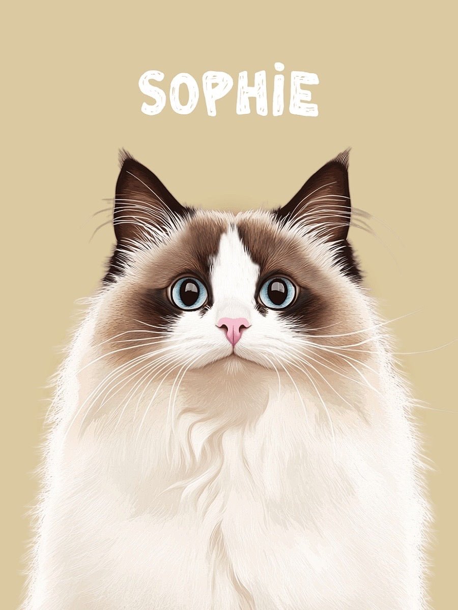 custom pet portrait clean modern style