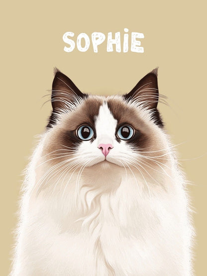 custom pet portrait clean modern style