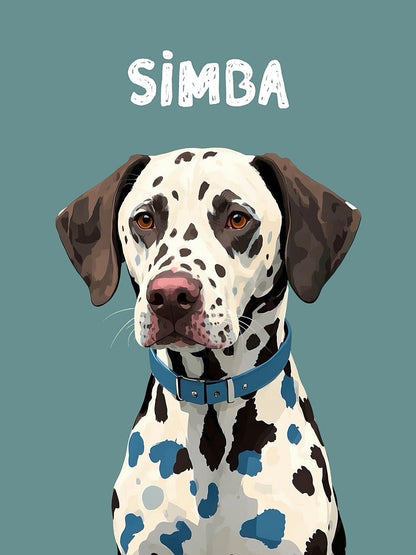 dog portrait modern minimal art