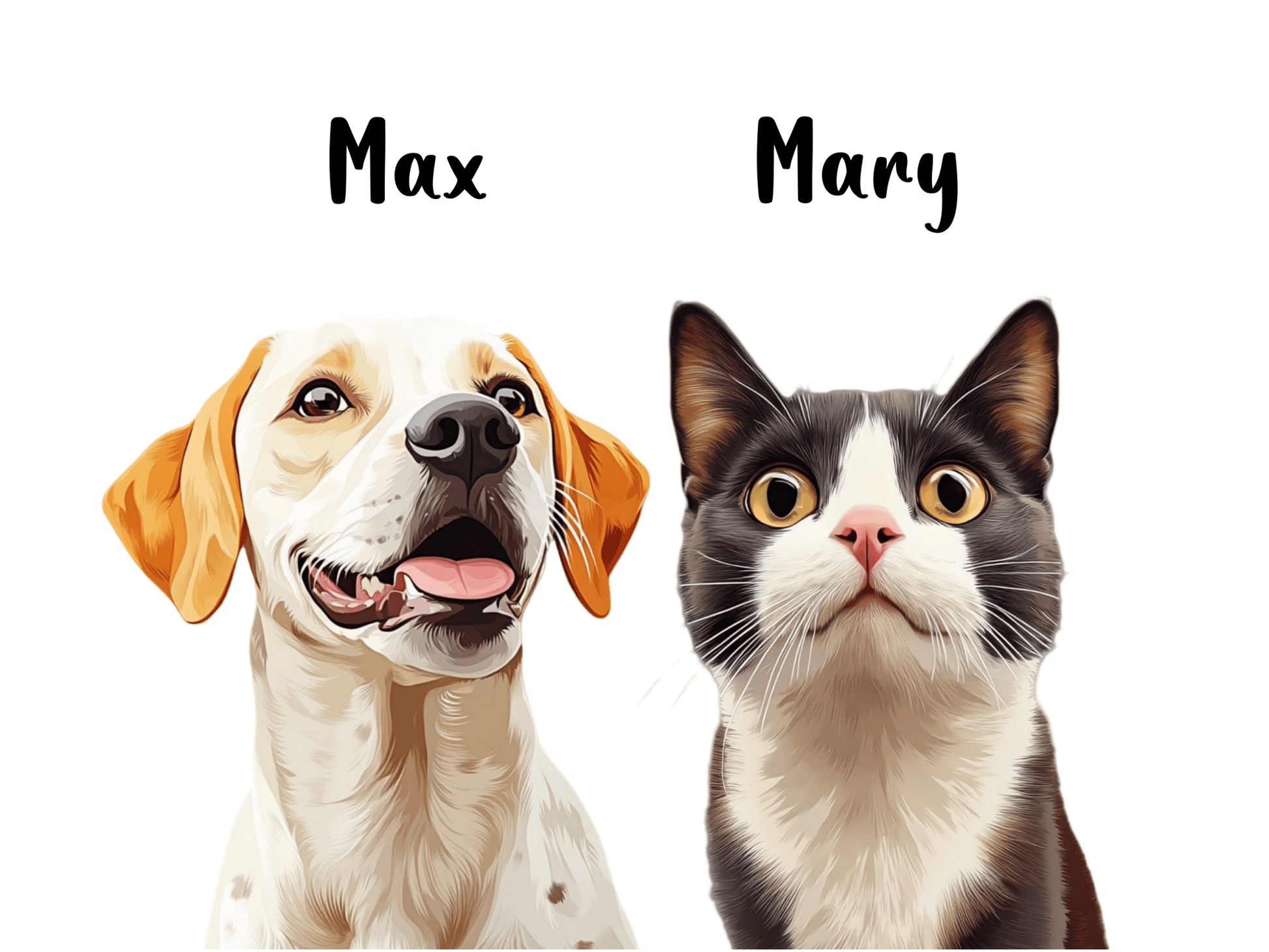 clean minimalist custom group pet portrait