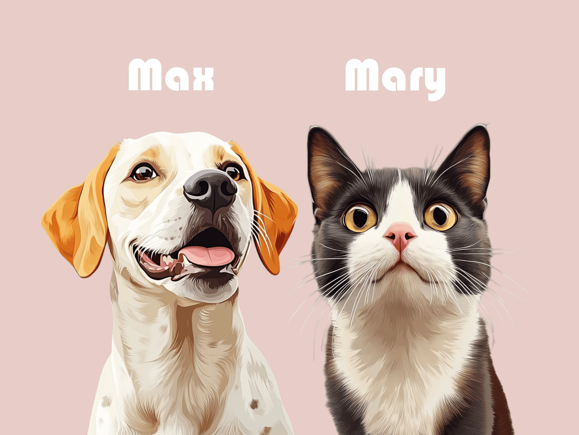 custom group pet portrait minimalist style