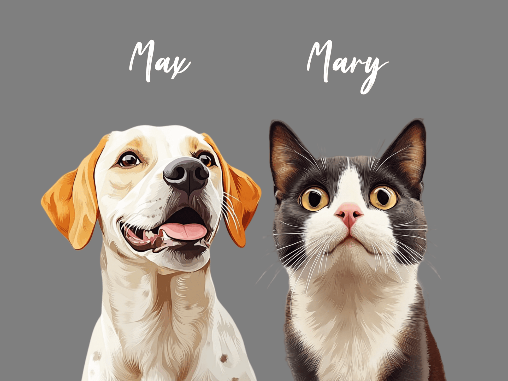 custom pet portrait simple group composition