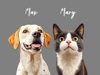 custom pet portrait simple group composition