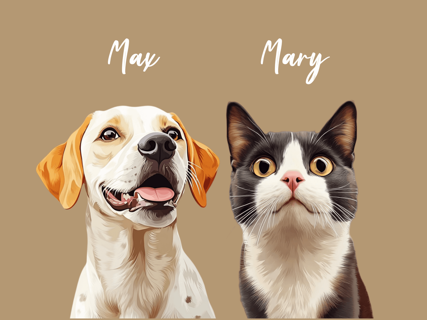 custom pet portrait modern group design