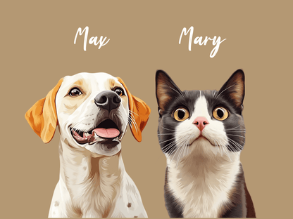 custom pet portrait modern group design