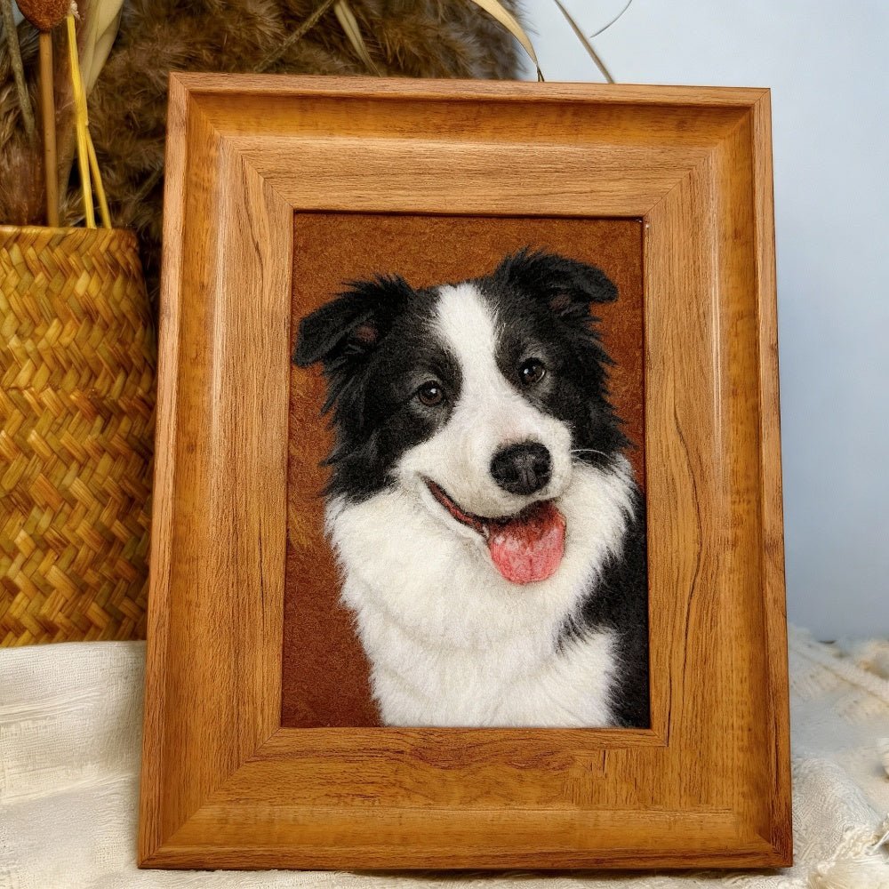 needle felt dog portrait custom gift