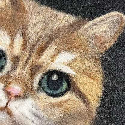 handmade felt cat portrait
