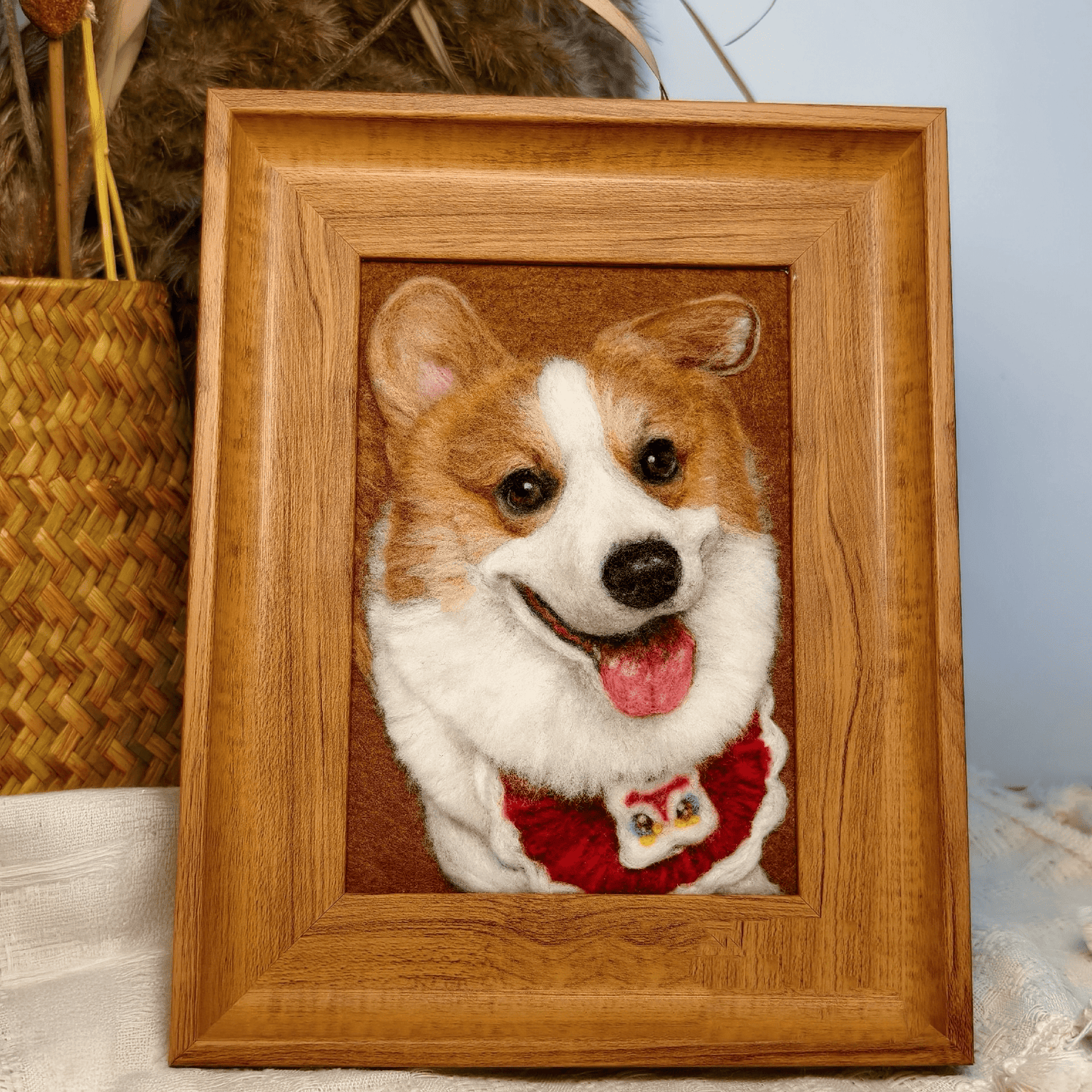 custom wool dog portrait handmade art