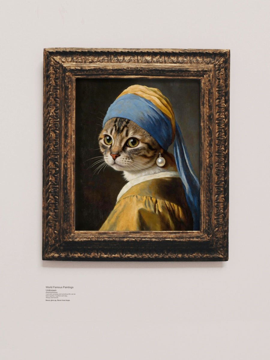 Pet with a Pearl Earring – Custom Baroque Pet Portrait - PetLouvre