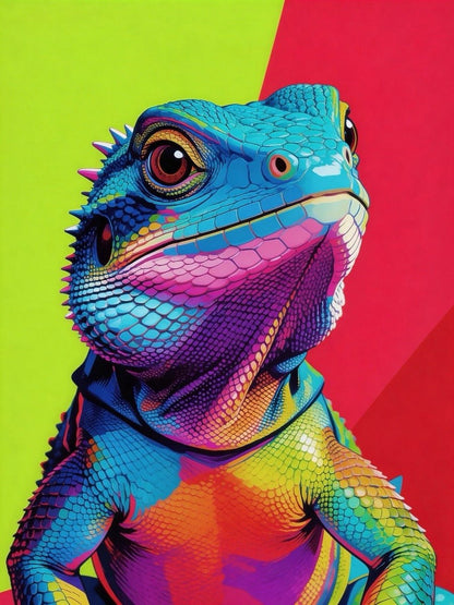 bold color custom pet portrait pop style