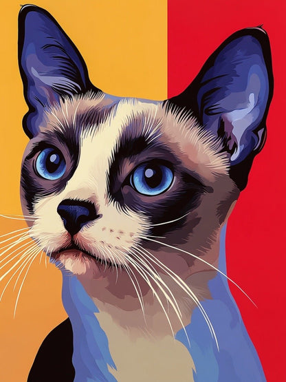 pop art custom cat portrait artwork