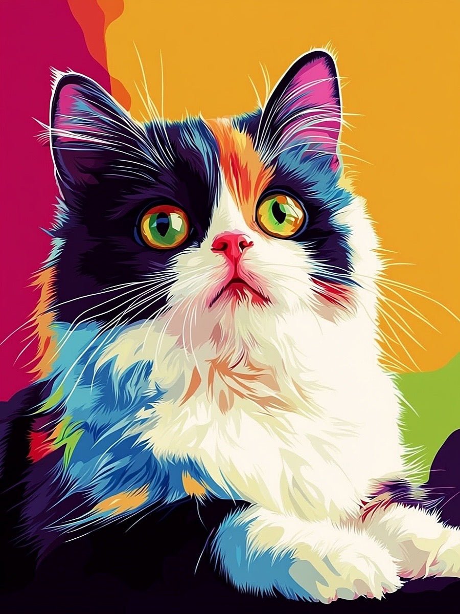 custom pet portrait bright pop art style