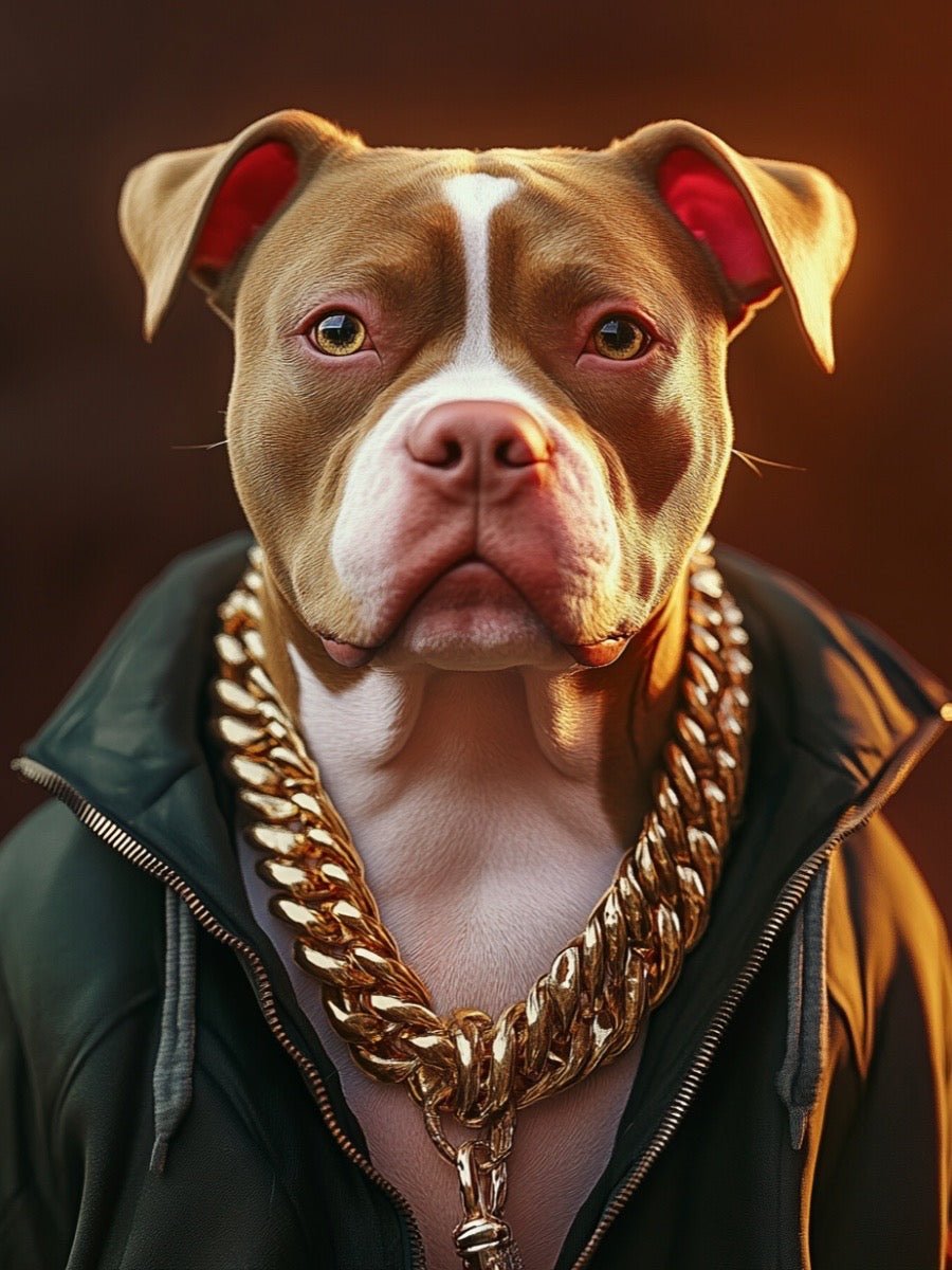 custom pet portrait street style rapper