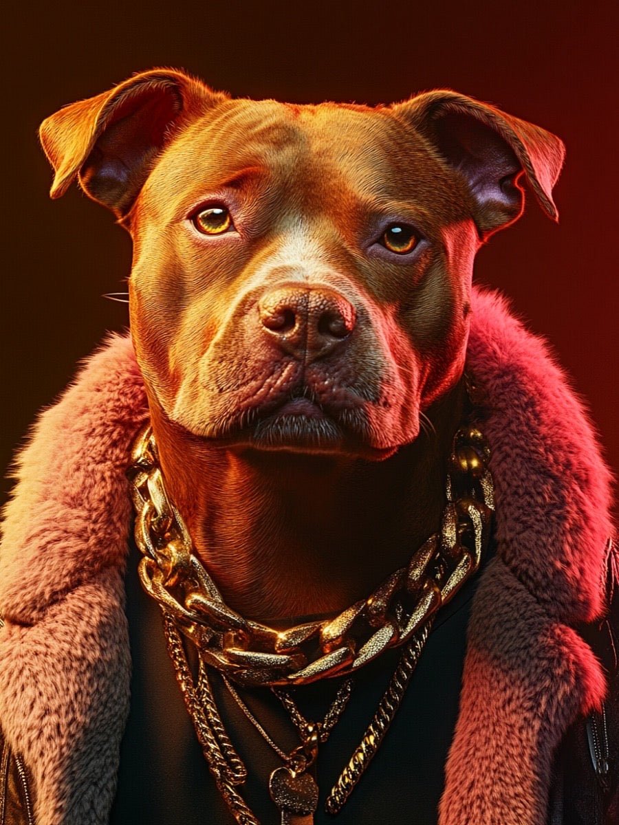 custom rapper pet portrait hip hop style
