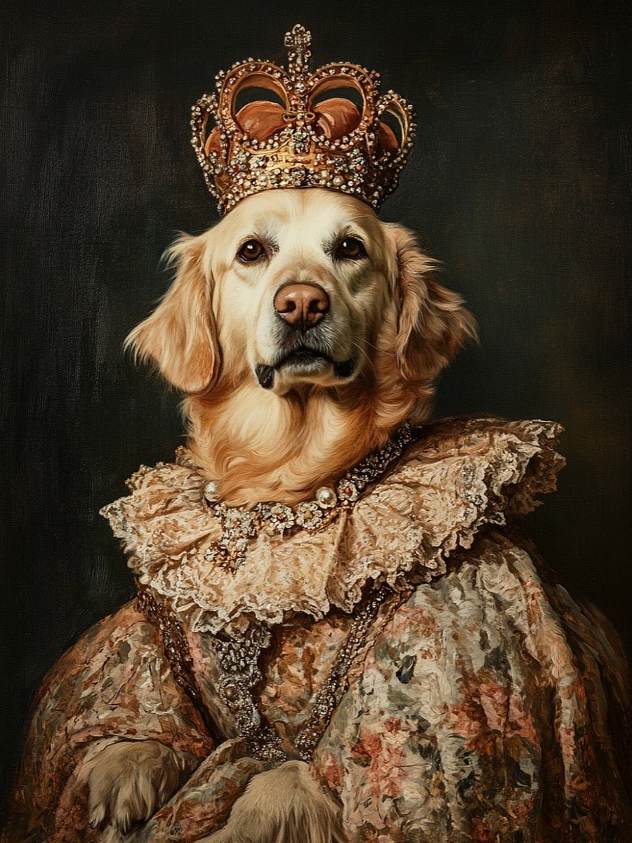 royal dog portrait canvas print display