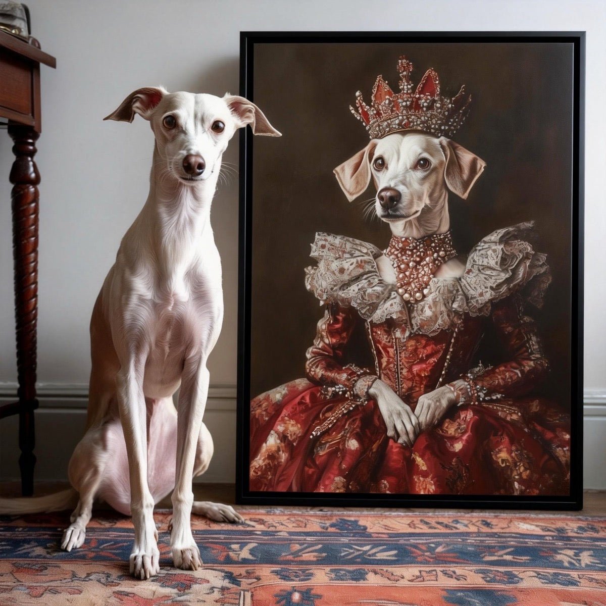 personalized pet portrait in royal painting style