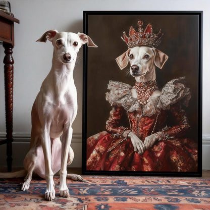 personalized pet portrait in royal painting style