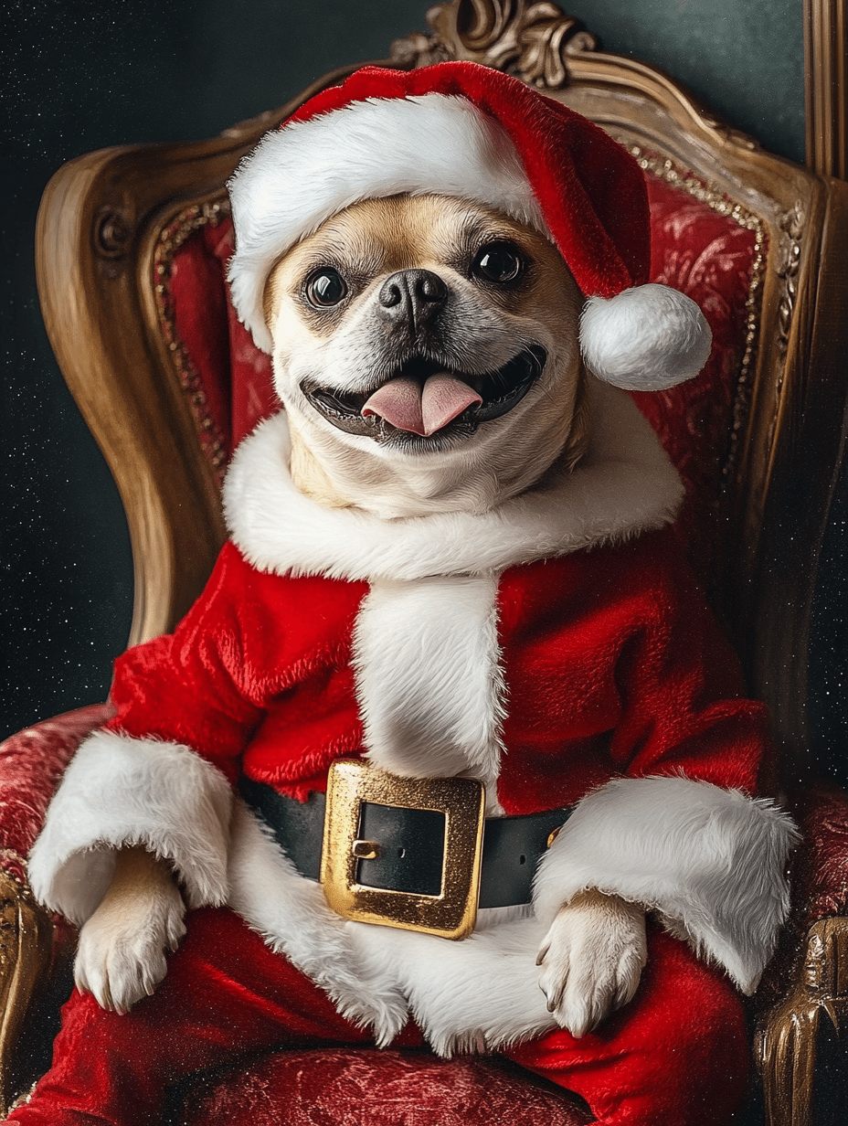 Santa Paws - Custom Pet Portrait - PetLouvre