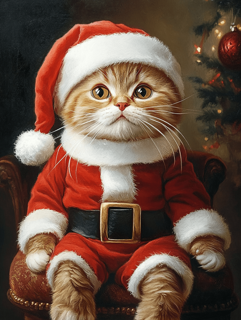 Santa Paws - Custom Pet Portrait - PetLouvre