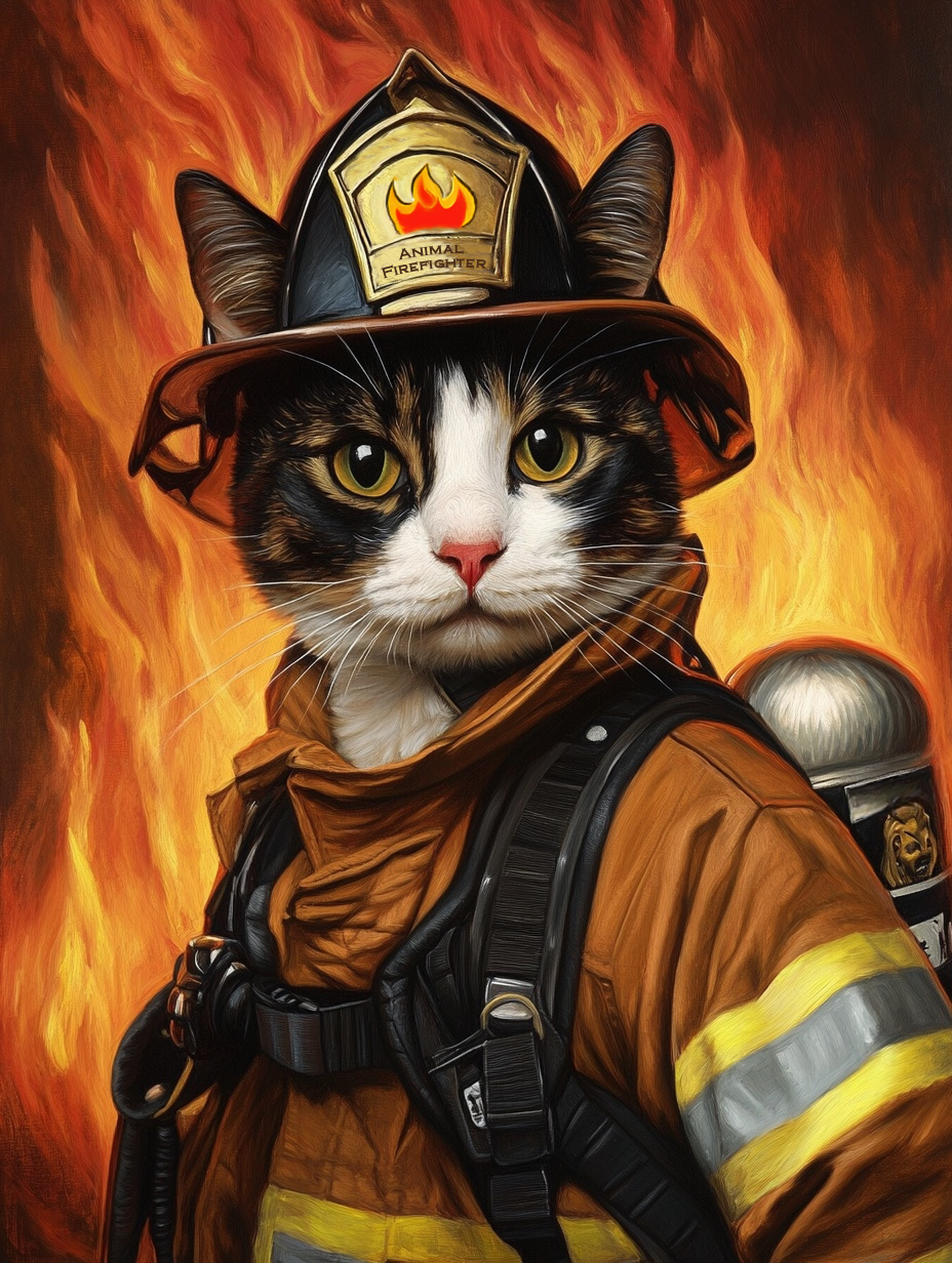 Firefighter - Custom Pet Portrait
