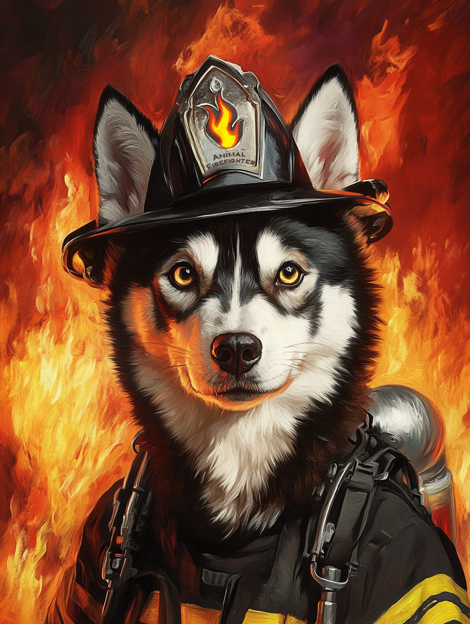 Firefighter - Custom Pet Portrait