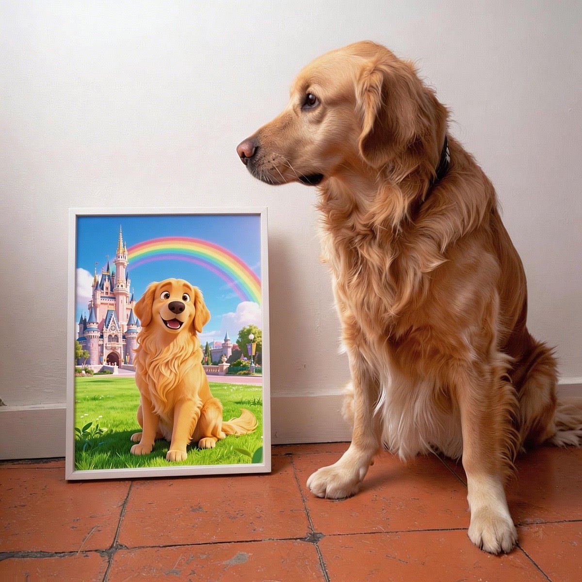 storybook style pet portrait custom artwork