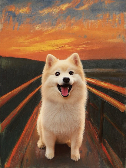 dramatic custom dog portrait expressionist art style