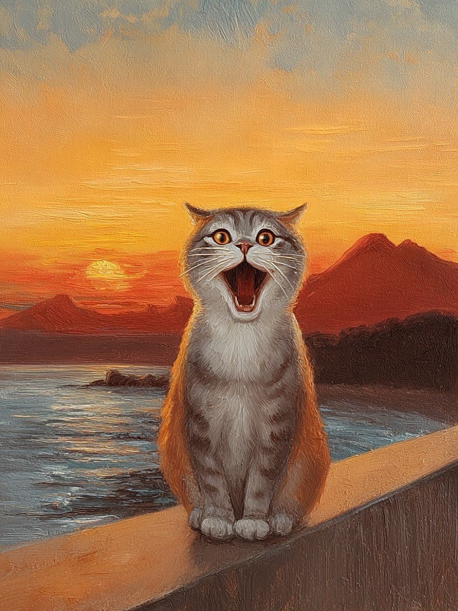 custom cat portrait emotional abstract style