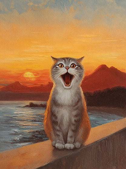 custom cat portrait emotional abstract style