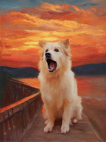 expressionist custom dog portrait modern art