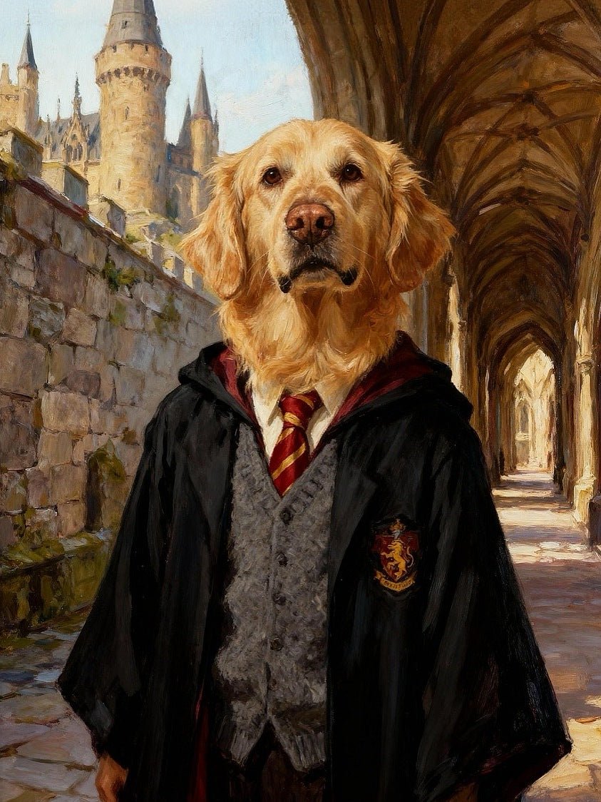fantasy wizard custom dog portrait