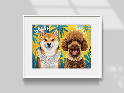 custom pet portrait summer tropical design