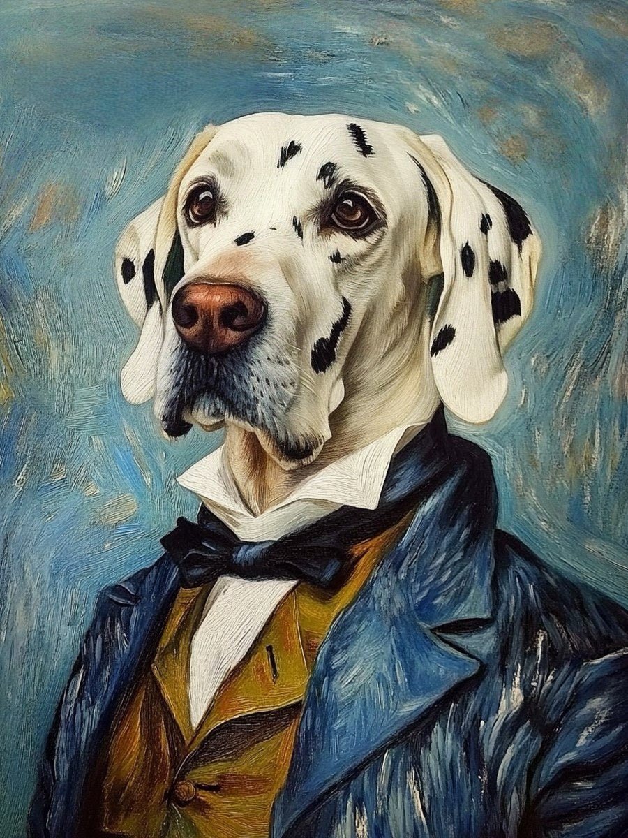 custom pet portrait textured van gogh oil painting style