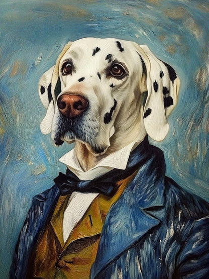 custom pet portrait textured van gogh oil painting style