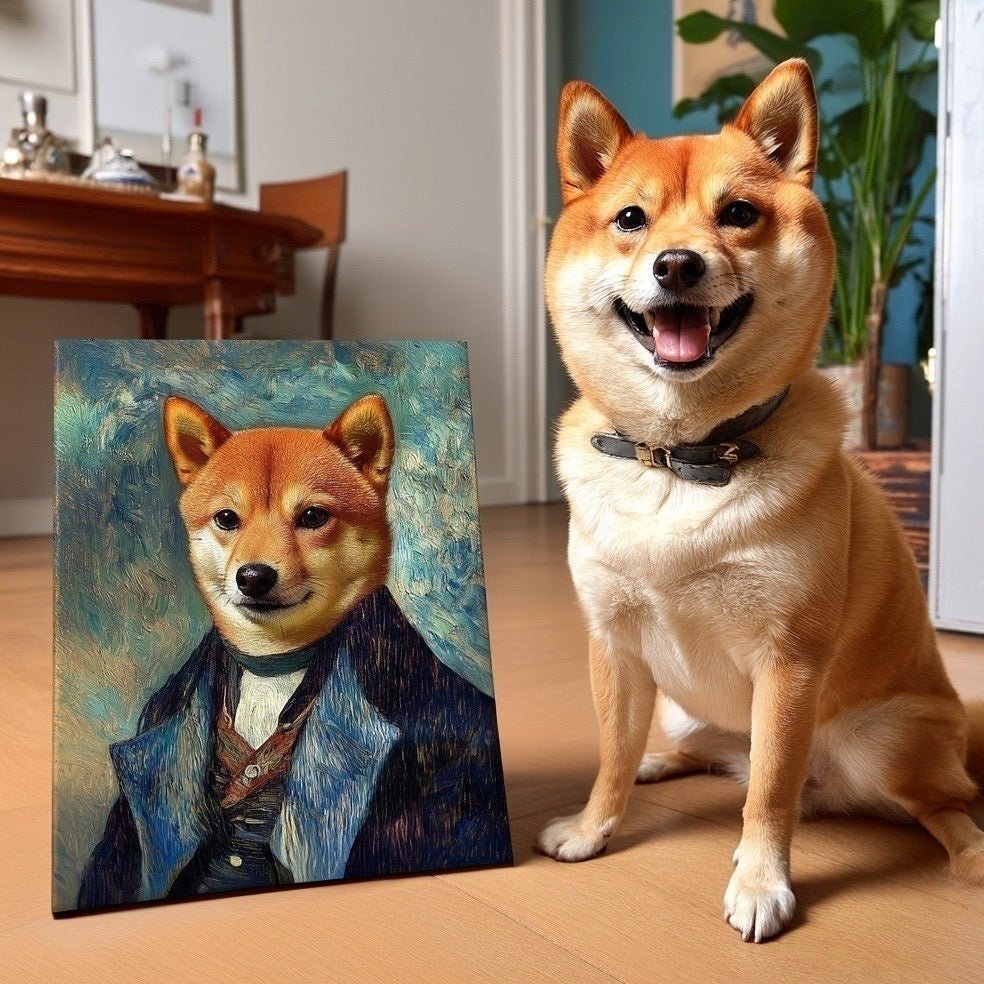 van gogh inspired pet portrait custom artwork