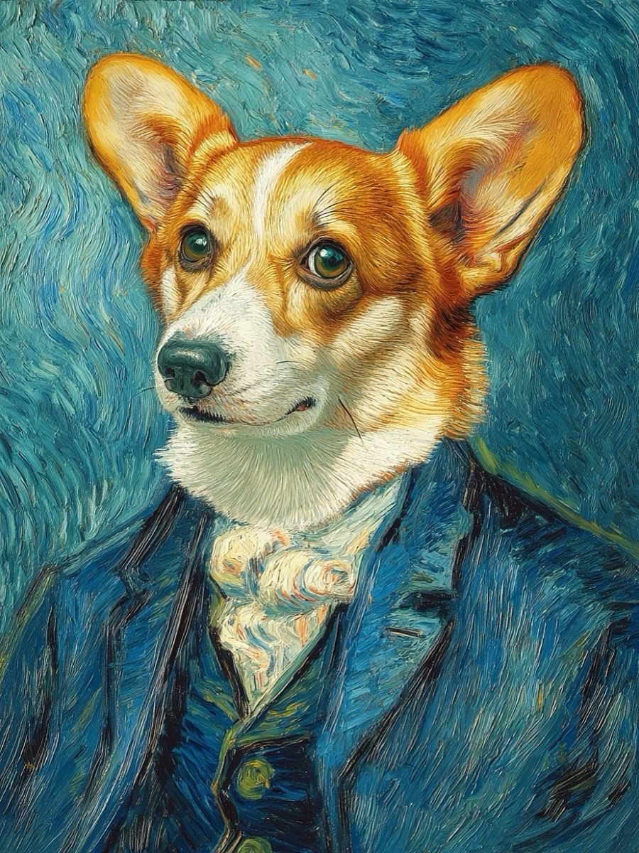 custom dog portrait expressive brush strokes