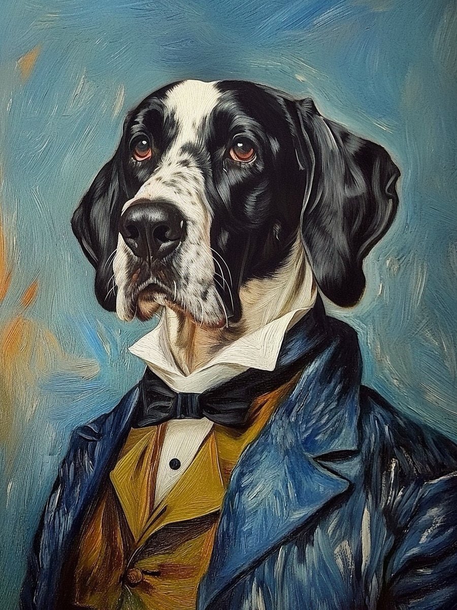 van gogh style custom dog portrait artwork