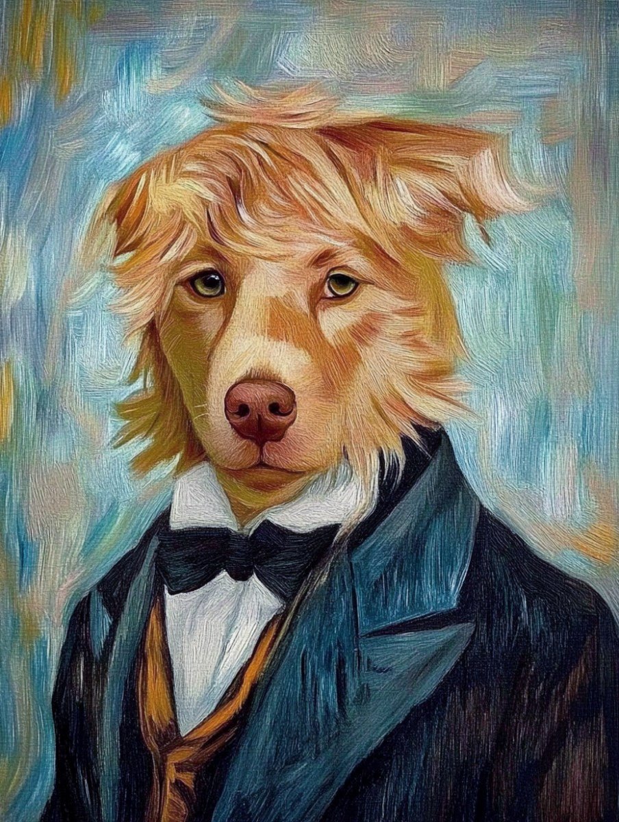 Van Growl – Van Gogh Style Pet Portrait - PetLouvre