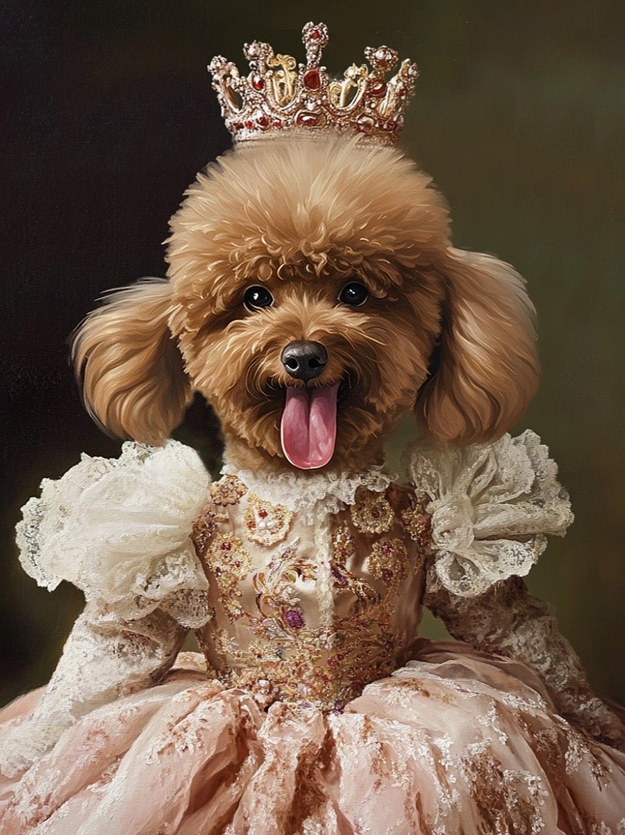 royal dog portrait canvas print for wall display