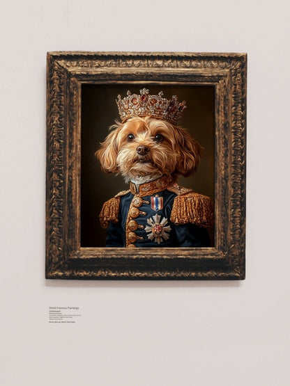 custom young crown pet portrait framed artwork