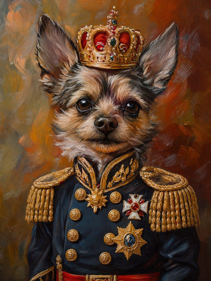 Young Crown - Prince/Princess Pet Portrait - PetLouvre